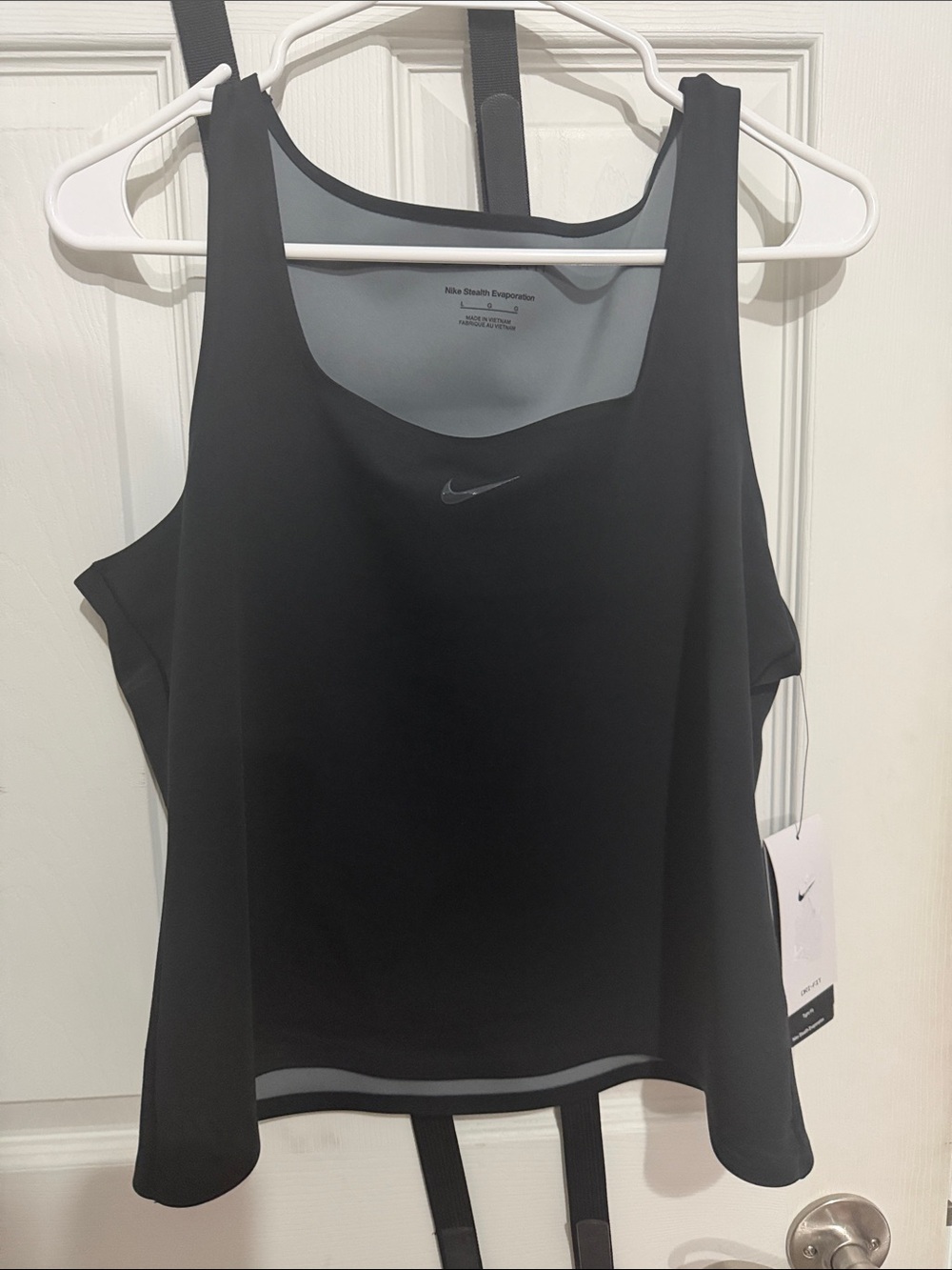 Nike Black Racerback Training Tank with Silver Swoosh